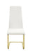 Chanel Modern White and Rustic Brass Side Chair - One Stop Furniture
