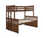 Atkin Weathered Walnut Twin XL over Queen Bunk Bed - One Stop Furniture