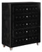 Deanna Contemporary Black and Metallic Chest - One Stop Furniture