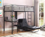G2209 Contemporary Metal Loft Bunk Bed With Desk - One Stop Furniture