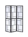 G900102 Contemporary Black Three Panel Screen - One Stop Furniture