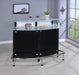 G100139 Two Shelf Contemporary Chrome and Black Bar Unit - One Stop Furniture