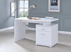 G800110 Contemporary White Executive Desk - One Stop Furniture