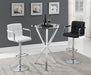 G121097 Contemporary White and Chrome Adjustable Bar Stool with Arms - One Stop Furniture