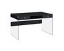 G800830 Contemporary Glossy Black Writing Desk - One Stop Furniture