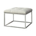 G500423 Contemporary White and Chrome Ottoman - One Stop Furniture
