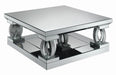 G722518 Contemporary Silver Mirrored Coffee Table - One Stop Furniture