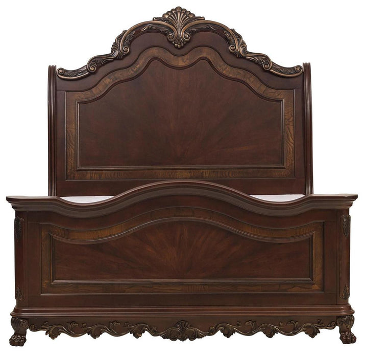 Homelegance Deryn Park Queen Sleigh Bed in Cherry 2243SL-1