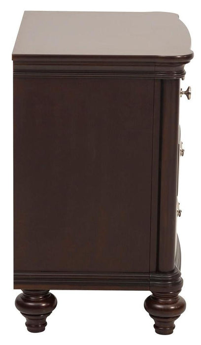 Homelegance Marston 3 Drawer Nightstand in Dark Cherry 2615DC-4 - One Stop Furniture