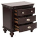 Homelegance Marston 3 Drawer Nightstand in Dark Cherry 2615DC-4 - One Stop Furniture