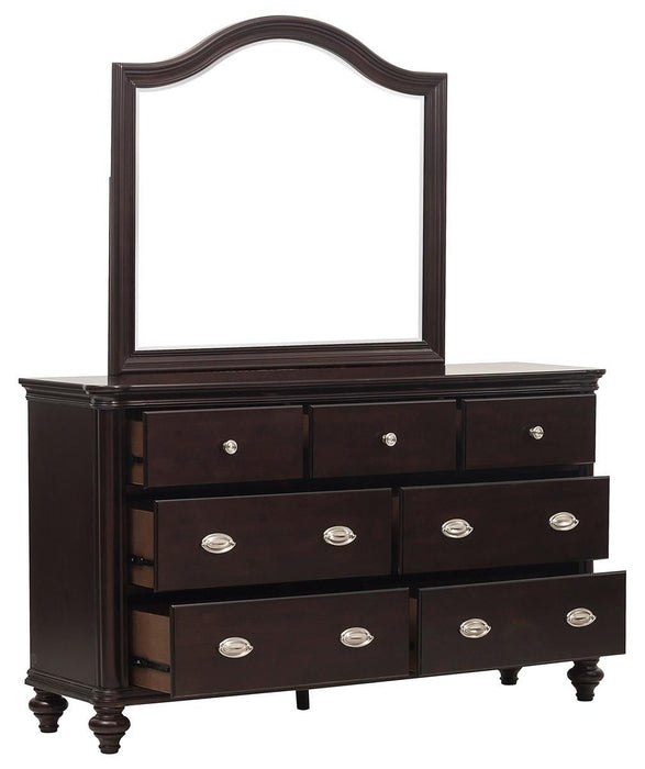 Homelegance Marston 7 Drawer Dresser in Dark Cherry 2615DC-5 - One Stop Furniture