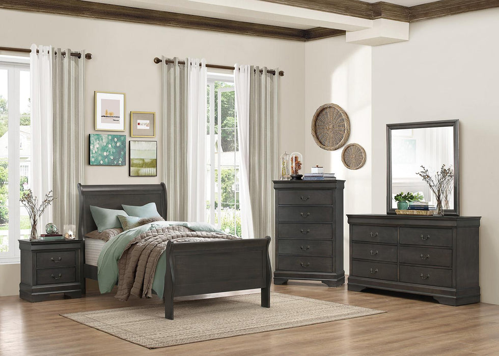 Homelegance Mayville Full Sleigh Bed in Gray 2147FSG-1