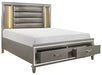 Homelegance Tamsin King Upholstered Storage Bed in Silver Grey Metallic 1616K-1EK* - One Stop Furniture