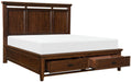 Homelegance Frazier Queen Upholstered Storage Platform Bed in Dark Cherry 1649-1* - One Stop Furniture