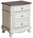 Homelegance Cinderella Night Stand in Antique White with Grey Rub-Through 1386NW-4 - One Stop Furniture