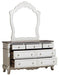Homelegance Cinderella 7 Drawer Dresser in Antique White with Grey Rub-Through 1386NW-5 - One Stop Furniture