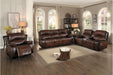 Homelegance Furniture Mahala Double Reclining Sofa in Brown 8200BRW-3PW - One Stop Furniture