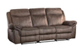Homelegance Furniture Aram Double Glider Reclining Sofa in Dark Brown 8206NF-3 - One Stop Furniture