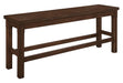 Homelegance Schleiger Counter Height Bench in Dark Brown 5400-24BH - One Stop Furniture