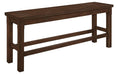 Homelegance Schleiger Counter Height Bench in Dark Brown 5400-24BH - One Stop Furniture
