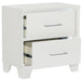 Homelegance Kerren Nightstand in White 1678W-4 - One Stop Furniture