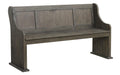 Homelegance Toulon Bench with Curved Arms in Dark Pewter 5438-14A - One Stop Furniture