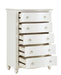 Homelegance Meghan 5 Drawer Chest in White 2058WH-9 - One Stop Furniture