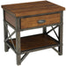Homelegance Holverson Nightstand in Rustic Brown & Gunmetal 1715-4 - One Stop Furniture