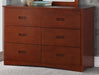 Homelegance Rowe 6 Drawer Dresser in Dark Cherry B2013DC-5 - One Stop Furniture