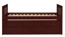 Homelegance Rowe Twin/Twin Trundle Bed w/ Two Storage Drawers in Dark Cherry B2013PRDC-1* - One Stop Furniture