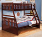 Homelegance Rowe Twin/Full Bunk Bed in Dark Cherry B2013TFDC-1* - One Stop Furniture