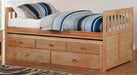 Homelegance Bartly Twin/Twin Trundle Bed w/ 2 Storage Drawers in Natural B2043PR-1* - One Stop Furniture