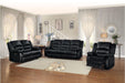 Homelegance Furniture Jarita Double Reclining Loveseat in Black - One Stop Furniture