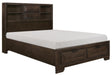 Homelegance Chesky King Bookcase Bed with Footboard Storage in Warm Espresso 1753K-1EK* - One Stop Furniture