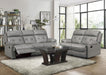 Homelegance Furniture Lambent Double Reclining Loveseat in Gray - One Stop Furniture