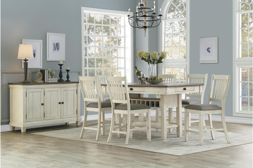Homelegance Granby Counter Height Dining Table in White & Brown 5627NW-36* - One Stop Furniture