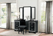 Homelegance Allura Vanity Dresser with Mirror in Black 1916BK-15* - One Stop Furniture