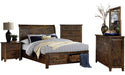 Homelegance Jerrick King Sleigh Platform Bed with Footboard Storage in Burnished Brown 1957K-1EK* - One Stop Furniture