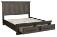 Homelegance Taulon King Platform Bed with Footboard Storage in Dark Oak 5438K-1EK* - One Stop Furniture