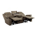 Homelegance Furniture Shola Power Double Reclining Sofa in Chocolate - One Stop Furniture