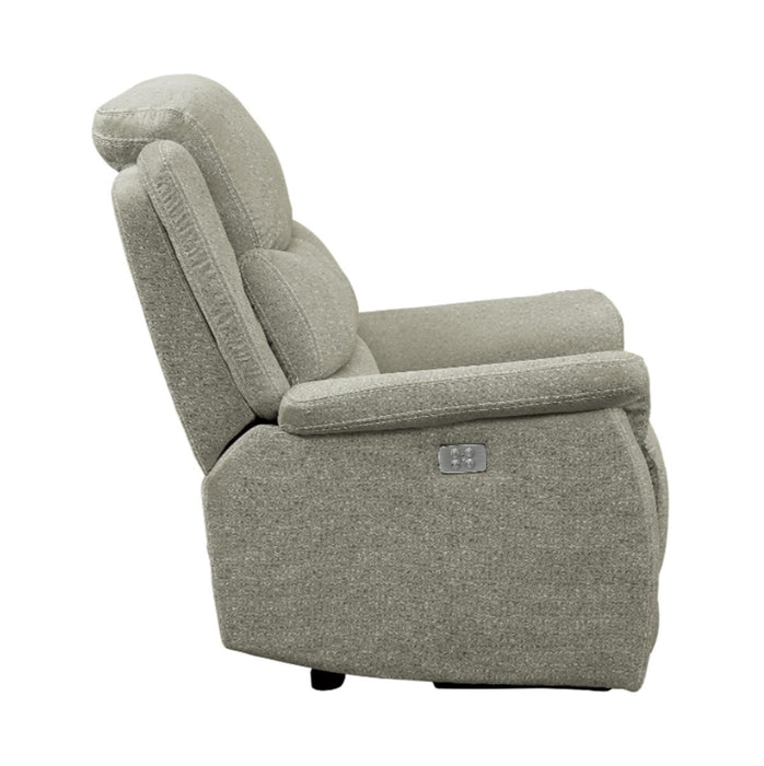 Homelegance Furniture Shola Power Reclining Chair in Gray - One Stop Furniture