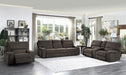 Homelegance Furniture Borneo Double Glider Reclining Loveseat in Chocolate - One Stop Furniture