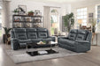 Homelegance Furniture Darwan Double Lay Flat Reclining Sofa in Dark Gray - One Stop Furniture
