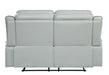 Homelegance Furniture Darwan Double Lay Flat Reclining Loveseat in Light Gray - One Stop Furniture