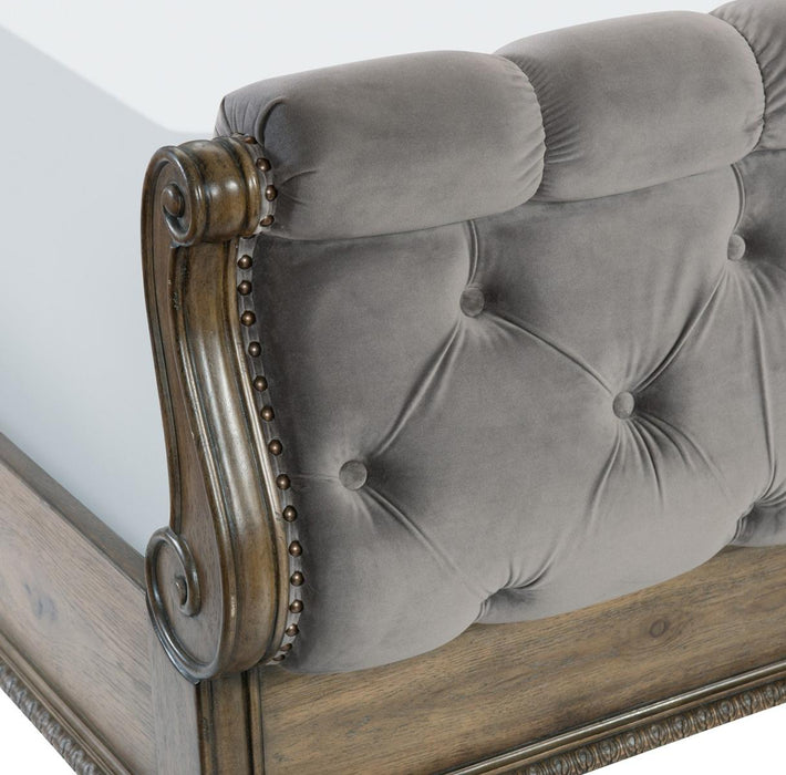Homelegance Furniture Rachelle Queen Sleigh Bed in Weathered Pecan 1693-1* - One Stop Furniture