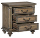 Homelegance Furniture Rachelle 3 Drawer Nightstand in Weathered Pecan 1693-4 - One Stop Furniture