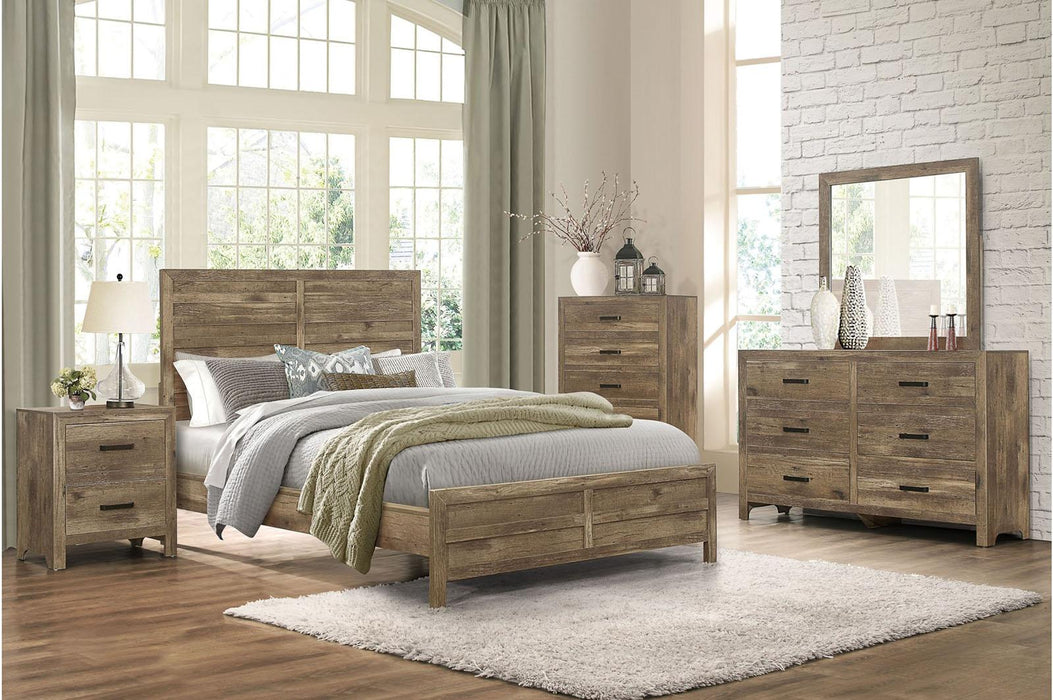Homelegance Furniture Mandan Full Panel Bed in Weathered Pine 1910F-1* - One Stop Furniture