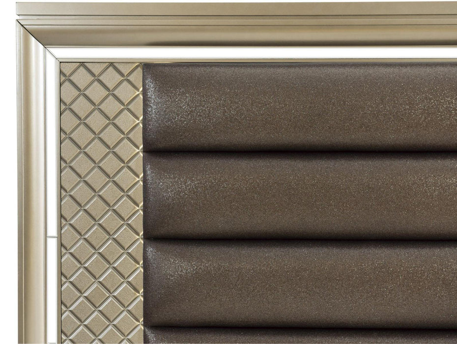 Homelegance Furniture Loudon Queen Platform with Storage Bed in Champagne Metallic 1515-1* - One Stop Furniture