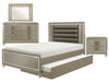 Homelegance Furniture Youth Loudon Twin Platform with Trundle Bed in Champagne Metallic - One Stop Furniture