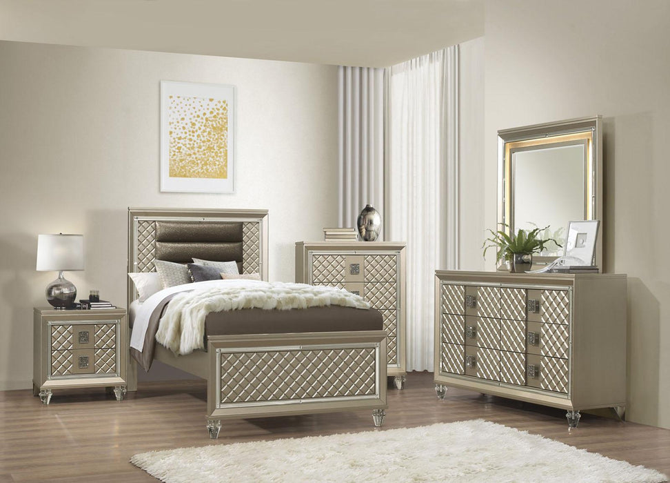 Homelegance Furniture Youth Loudon Twin Platform Bed in Champagne Metallic B1515T-1* - One Stop Furniture